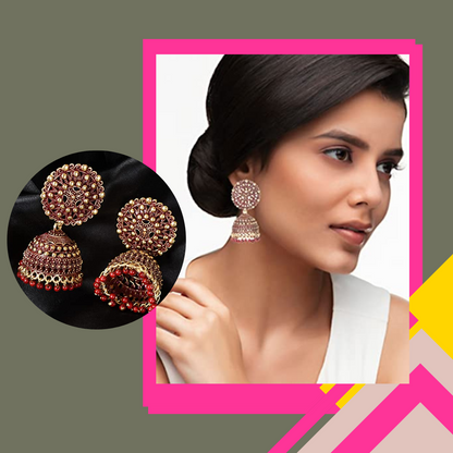 The Bloom Set| Value Set| Oxidised Jhumka Earrings| Ethnic Jhumki Collection for Women and Girls