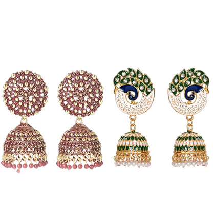 The Bloom Set| Value Set| Oxidised Jhumka Earrings| Ethnic Jhumki Collection for Women and Girls