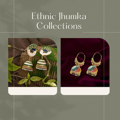 The Bloom Set| Value Set| Oxidised Jhumka Earrings| Ethnic Jhumki Collection for Women and Girls