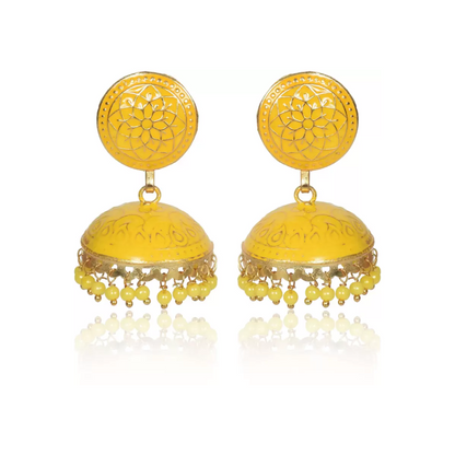 Handmade Ethnic Yellow Brass Earrings