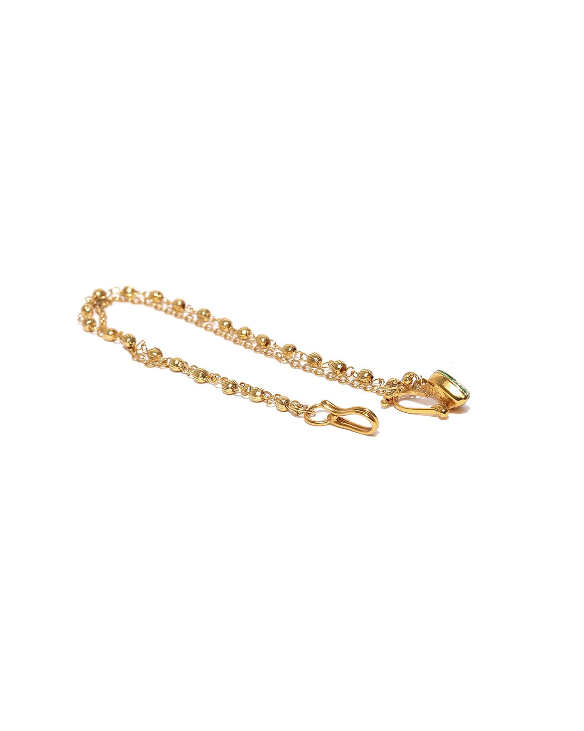 traditional Gold Plated Kundan Nosepin/Nath with Gold Beads Chain For Women/Girls