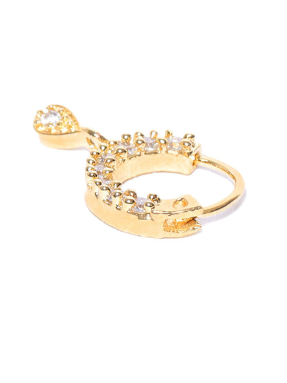 Stylish Gold Plated American Diamond Nose pin For Women And Girls