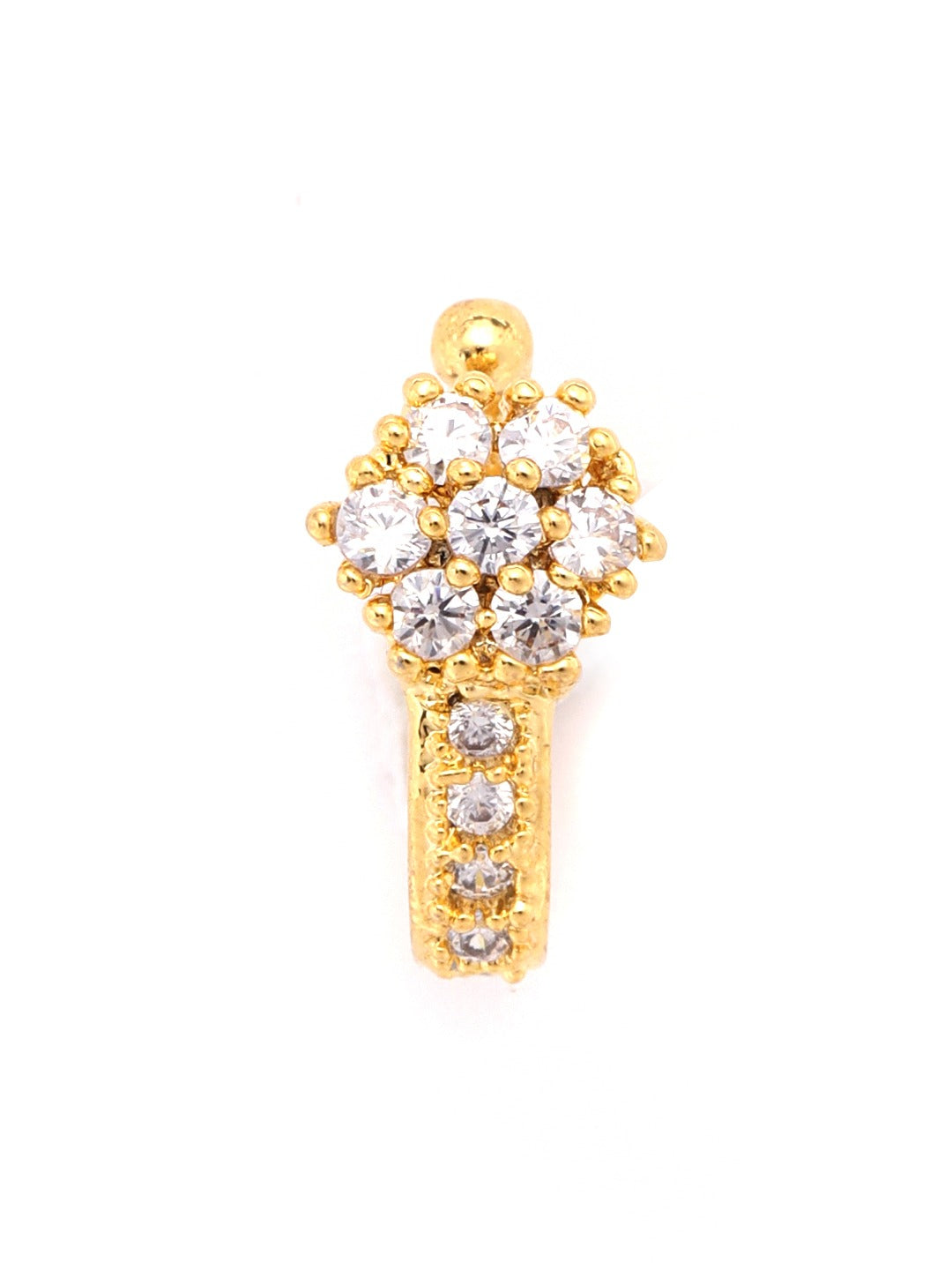 Gold Plated American Diamond Studded Nose Ring