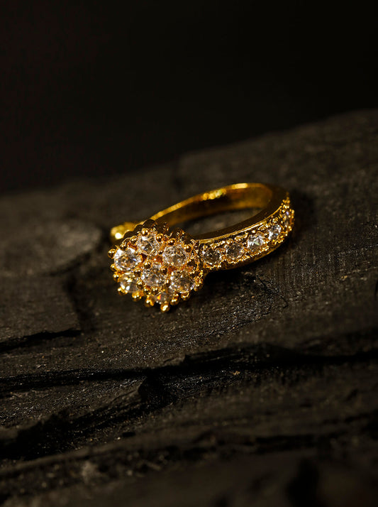 Gold Plated American Diamond Studded Nose Ring
