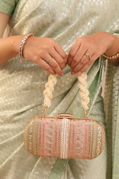 AMYRA - Naaz Embroidered Capsule Clutch - Pastel