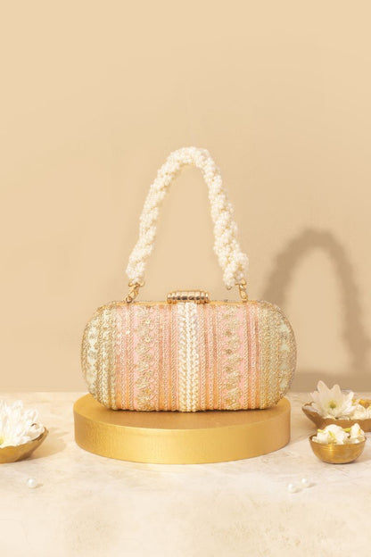 AMYRA - Naaz Embroidered Capsule Clutch - Pastel