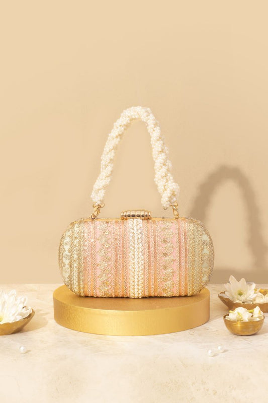 AMYRA - Naaz Embroidered Capsule Clutch - Pastel