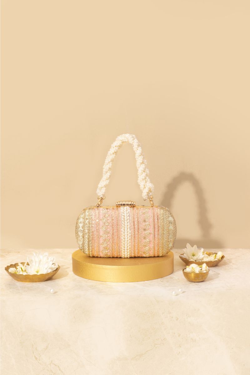 AMYRA - Naaz Embroidered Capsule Clutch - Pastel