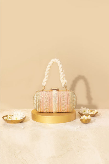 AMYRA - Naaz Embroidered Capsule Clutch - Pastel