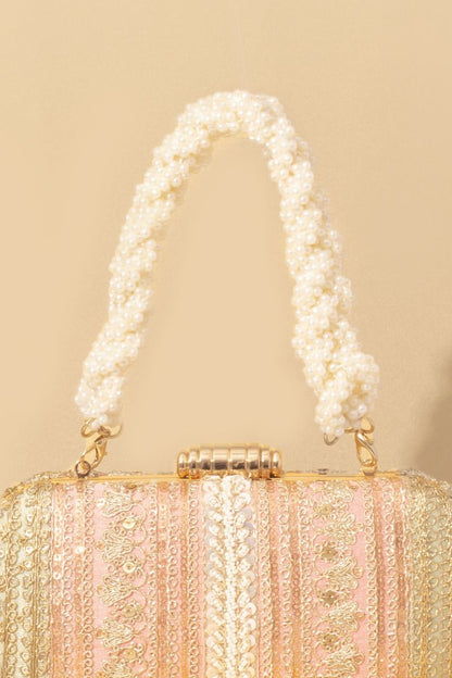 AMYRA - Naaz Embroidered Capsule Clutch - Pastel