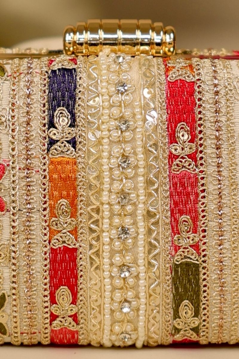 AMYRA - Naaz Embroidered Capsule Clutch - Multicolor