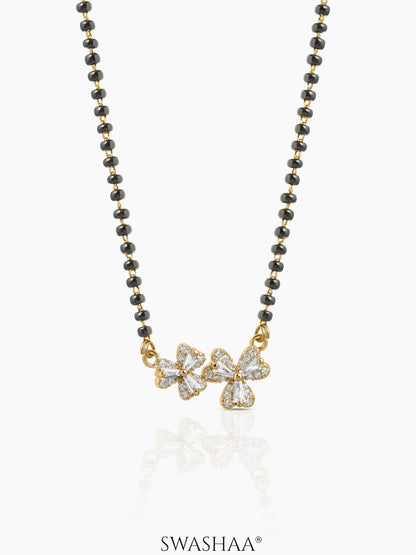 Naisha Diamond Heart Flower Clover 18K Gold Plated Mangalsutra