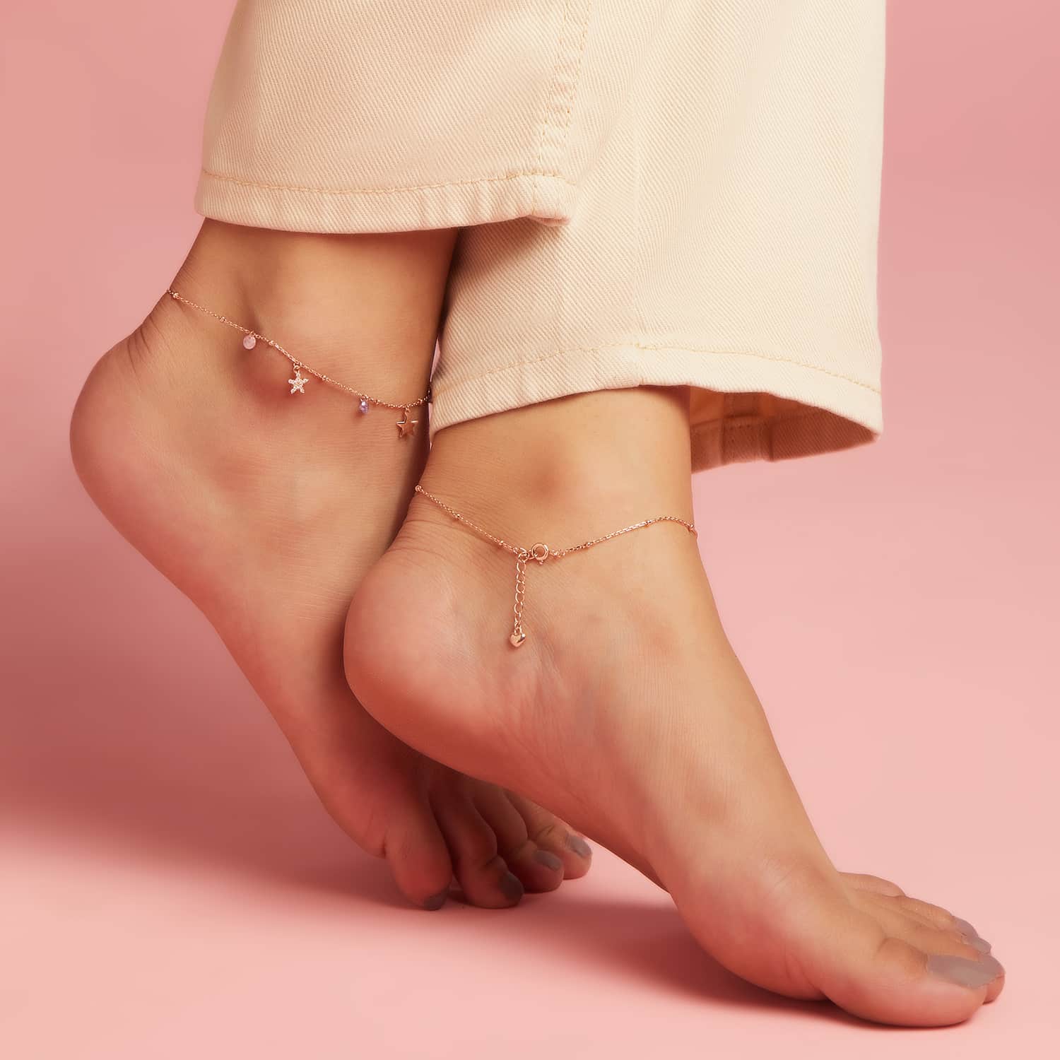 Star Drop 925 Sterling Silver Anklet