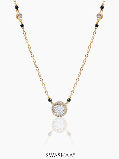 Nyra Diamond Solitaire 18K Gold Plated Mangalsutra