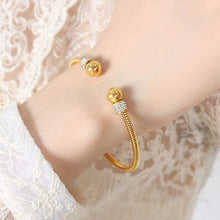 Flexible Cord Rhinestone Bead Opening Kada Bracelet JLTB0688