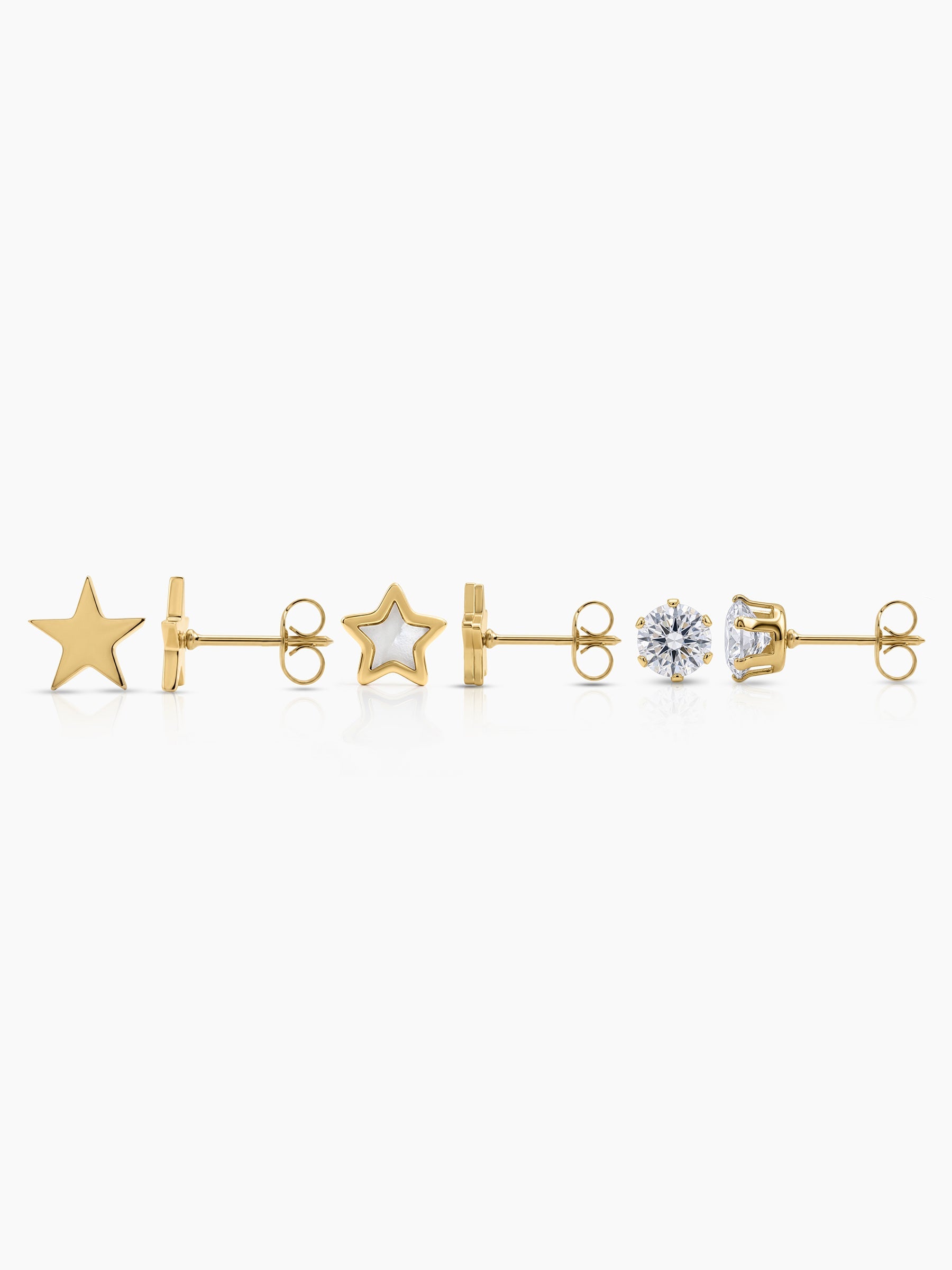 Orlena Star 18K Gold Plated Women's Earrings Set - Swashaa