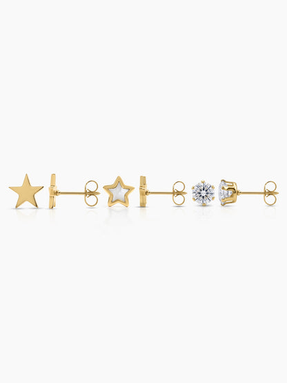 Orlena Star 18K Gold Plated Women's Earrings Set - Swashaa