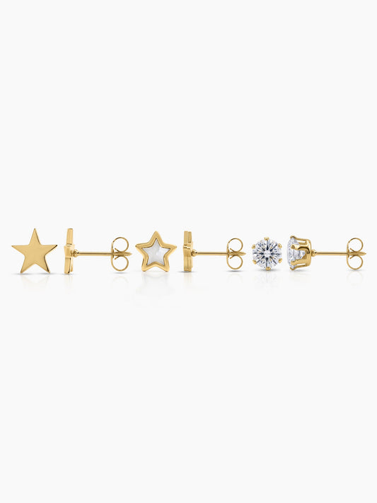 Orlena Star 18K Gold Plated Women's Earrings Set - Swashaa