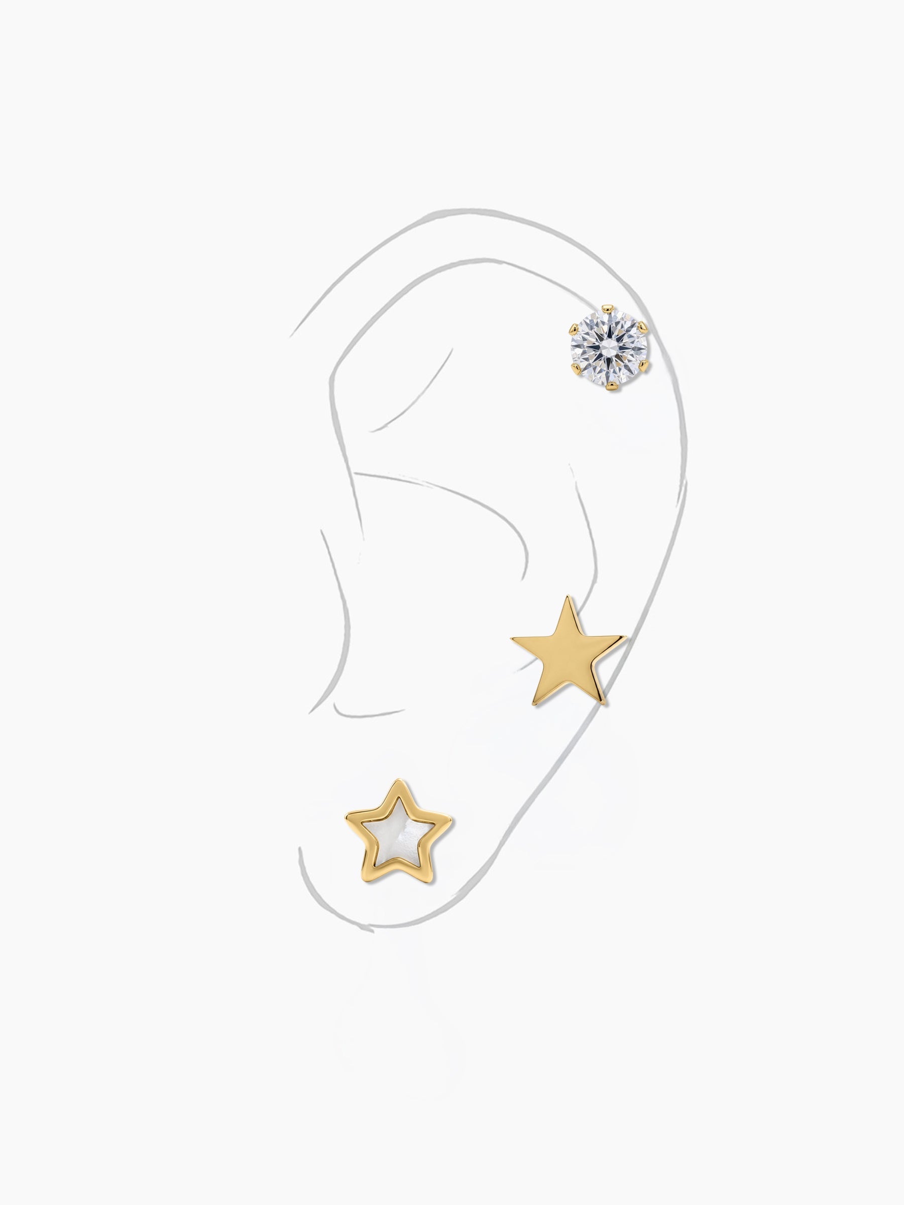 Orlena Star 18K Gold Plated Women's Earrings Set - Swashaa