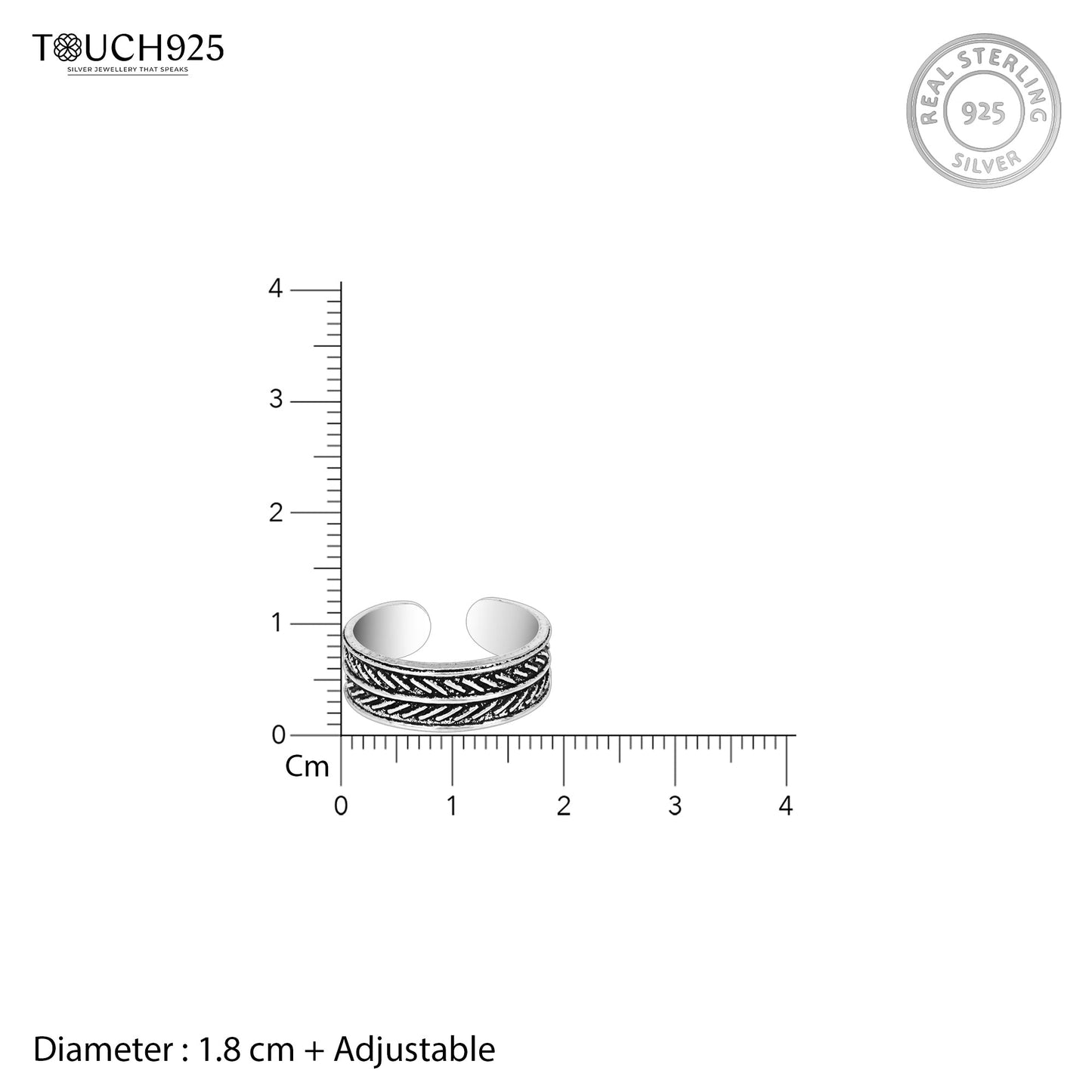 Line Motif Toe Ring