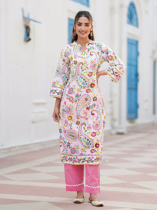 Paisley cotton kurta
