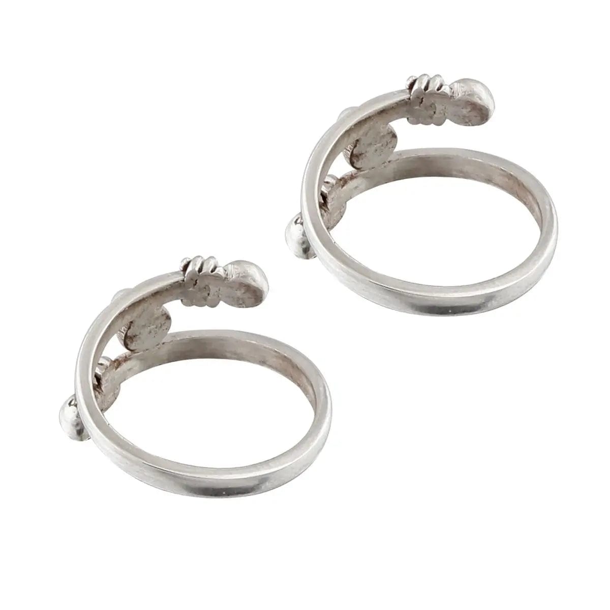 Pearl Adjustable Sterling 92.5 Sterling Silver Toe Ring (Pair)