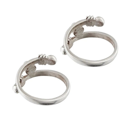 Pearl Adjustable Sterling 92.5 Sterling Silver Toe Ring (Pair)