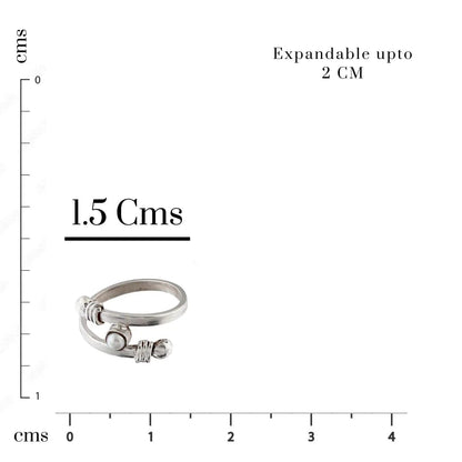 Pearl Adjustable Sterling 92.5 Sterling Silver Toe Ring (Pair)