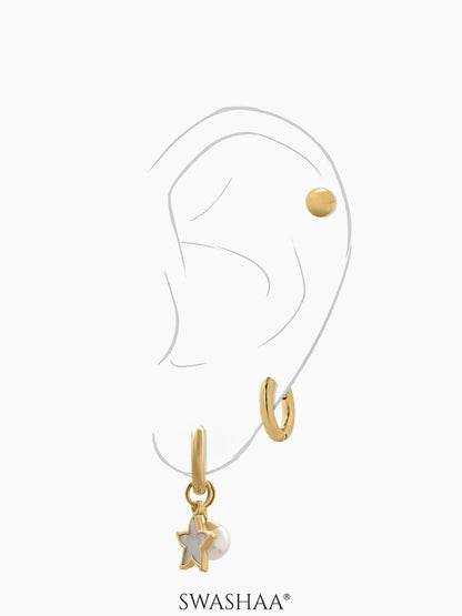 Pearl & Star Earrings Set - Swashaa