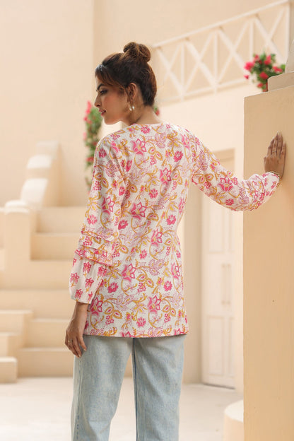 Pink Floral Everyday Cotton Top