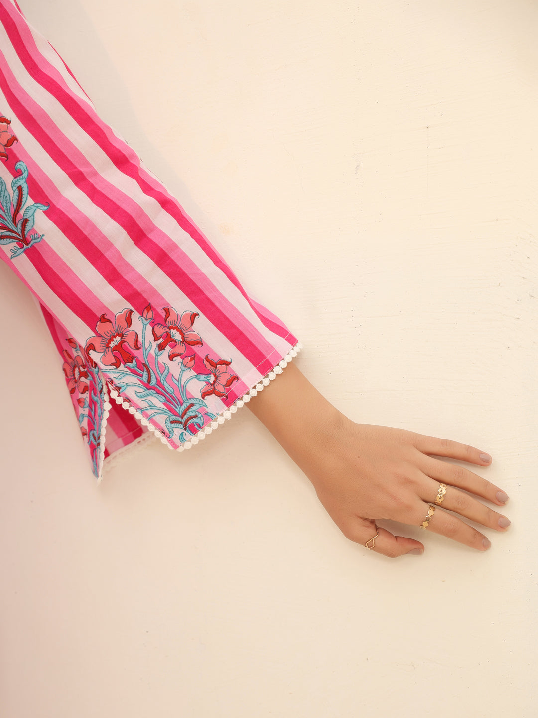 Pink casual cotton kurta