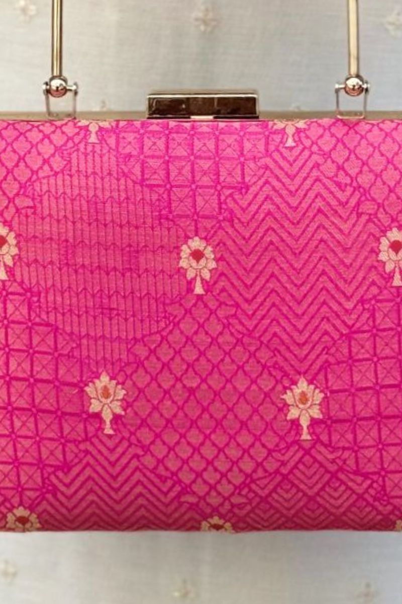 Zahri Silk Clutch - Pink