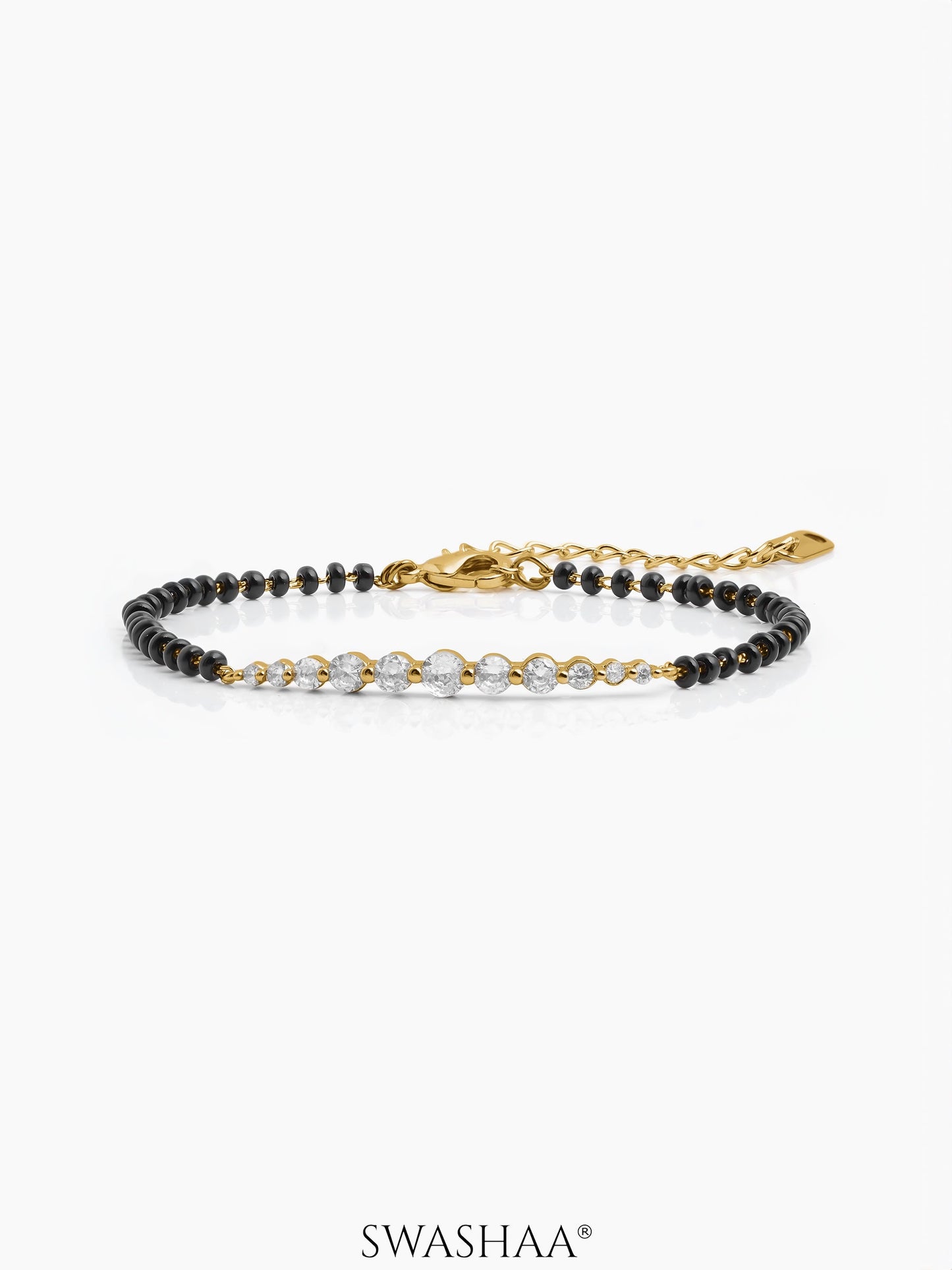 Pranika Diamond Bar 18K Gold Plated Mangalsutra Bracelet