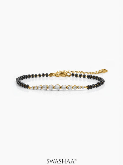 Pranika Diamond Bar 18K Gold Plated Mangalsutra Bracelet