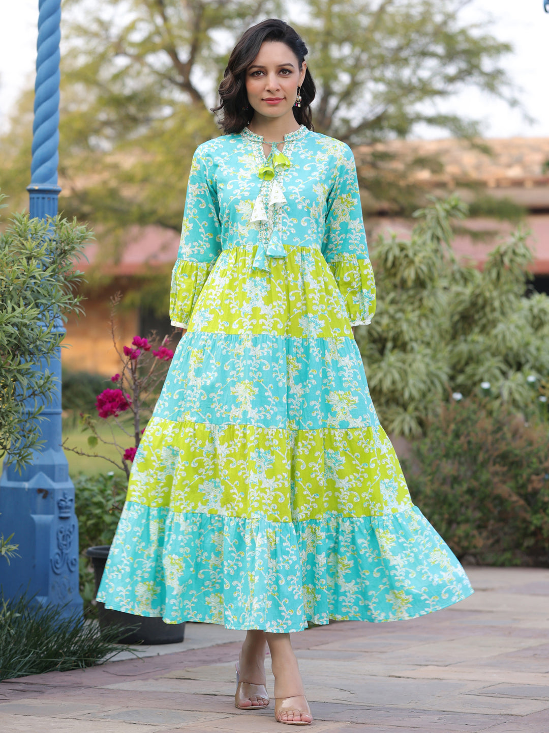 Printed Flared Sleeve Anarkali Kurta