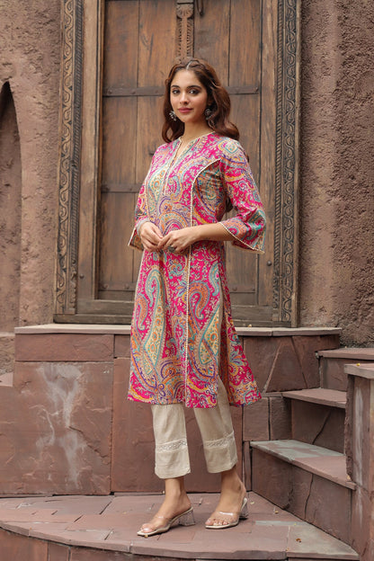 Printed Kurta with Flared Sleeves