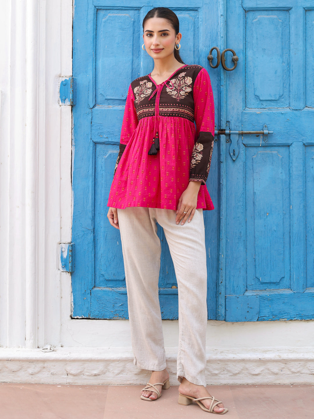 Printed cotton everyday top