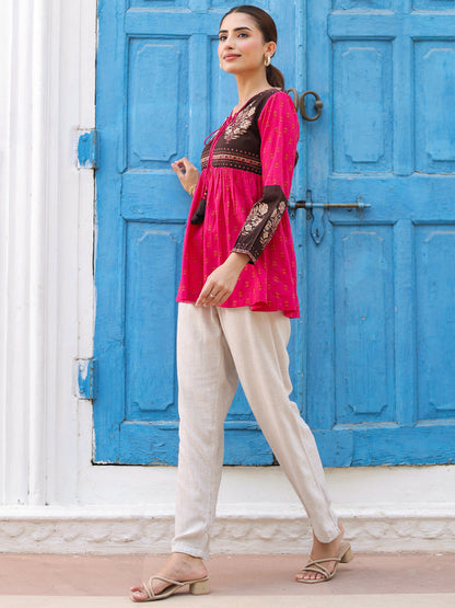 Printed cotton top for women