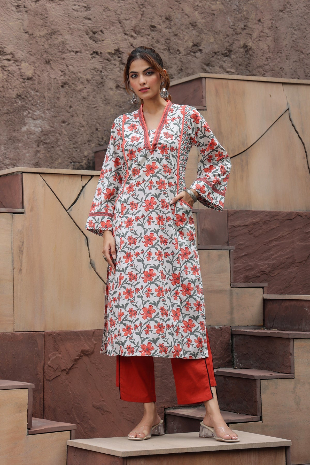 Printed floral kurta