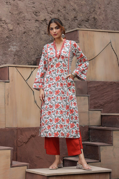 Printed floral kurta