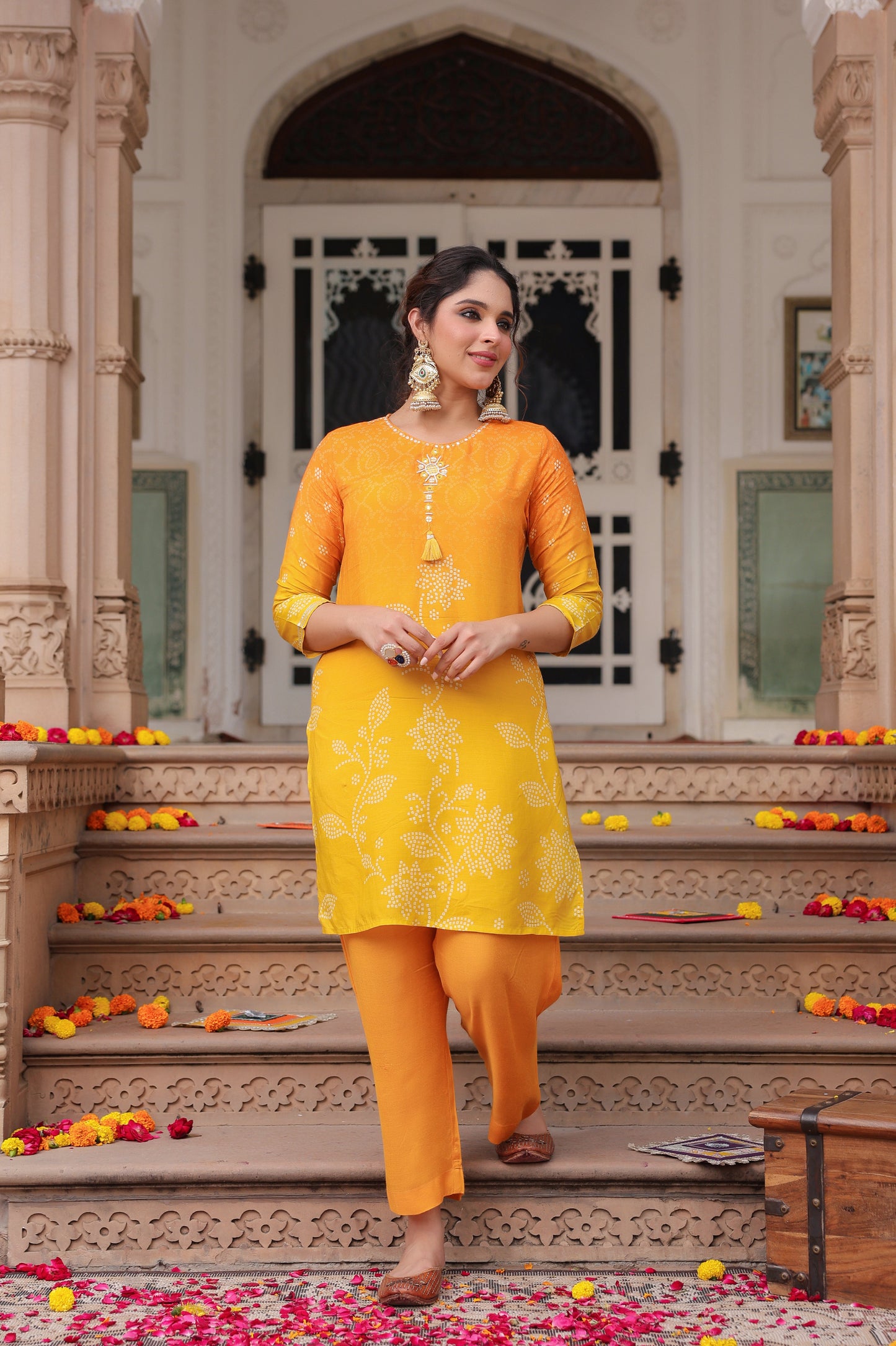 Printed tunic trouser set