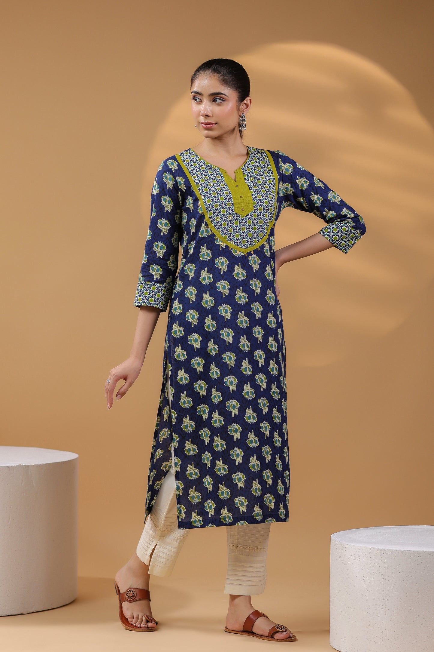 Pure Cotton Motif Kurta for Women
