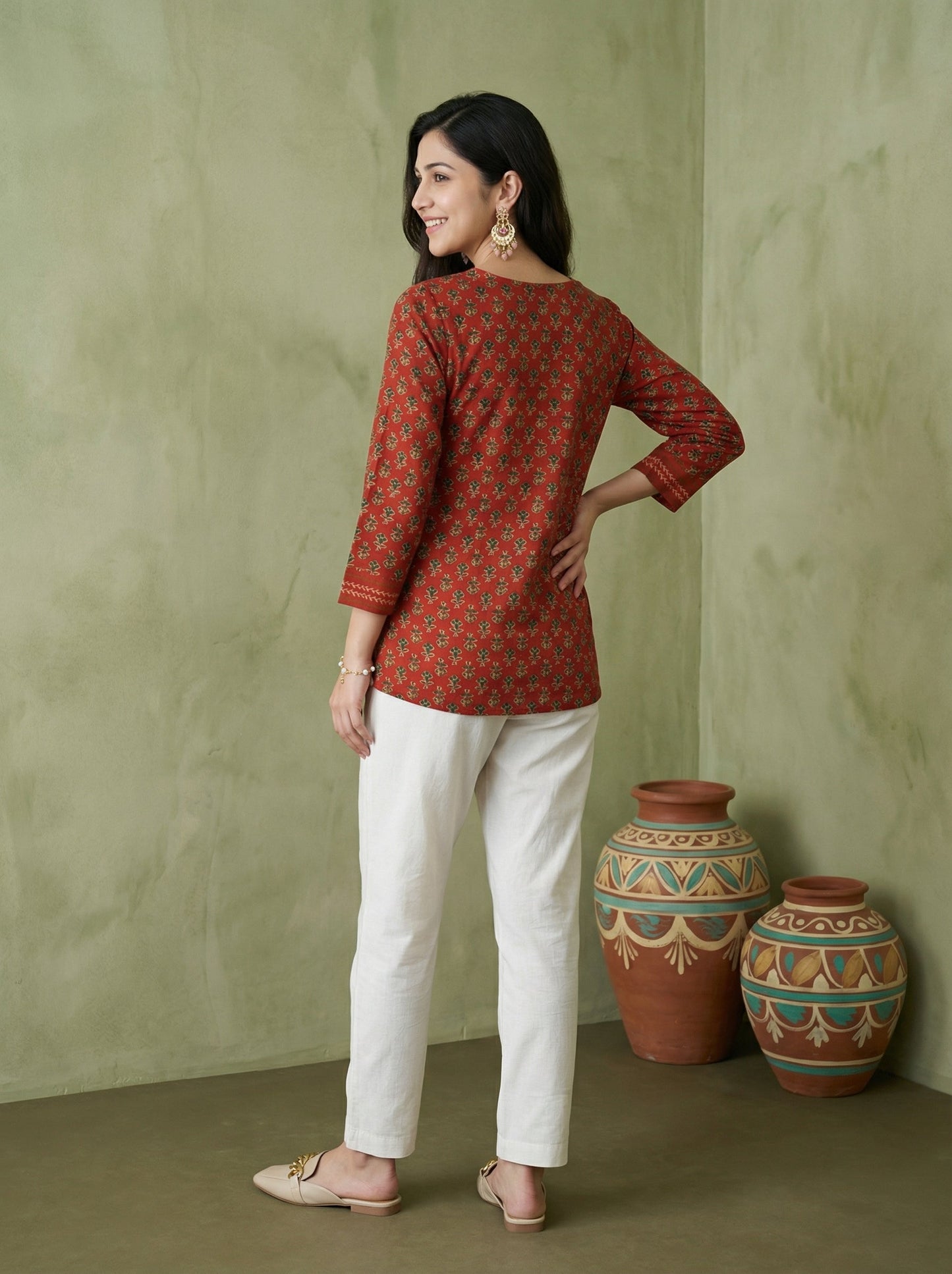Earthline Collective Cotton Brick Red Top