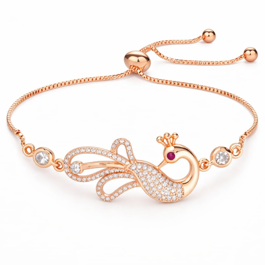Rose Gold AD Peacock Bracelet