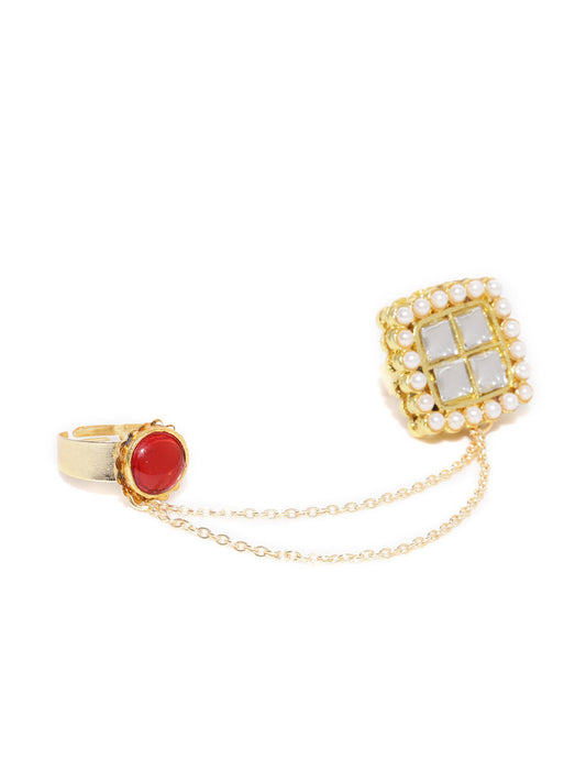 Gold Plated Dual Finger Adjustable Ring