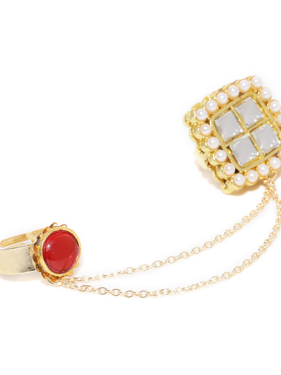 Gold Plated Dual Finger Adjustable Ring