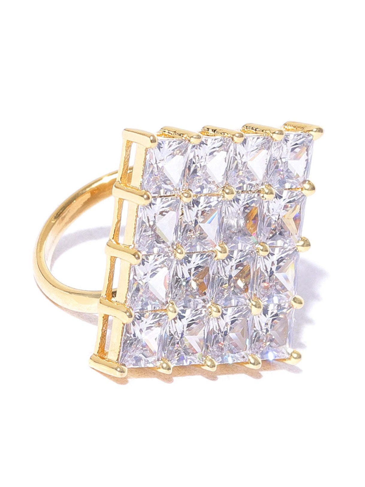 Geometric Shaped American Diamond Ring For Women And Girls