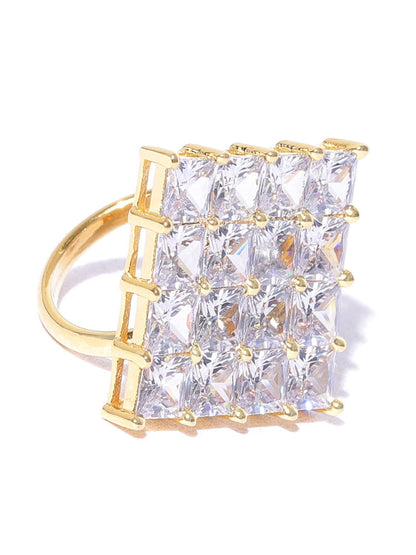 Geometric Shaped American Diamond Ring For Women And Girls