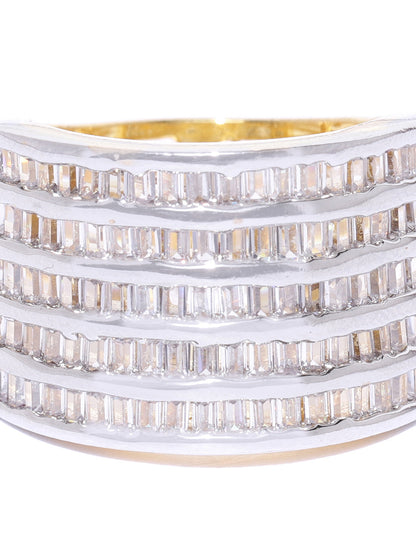 Gold-Plated American Diamond Studded Ring