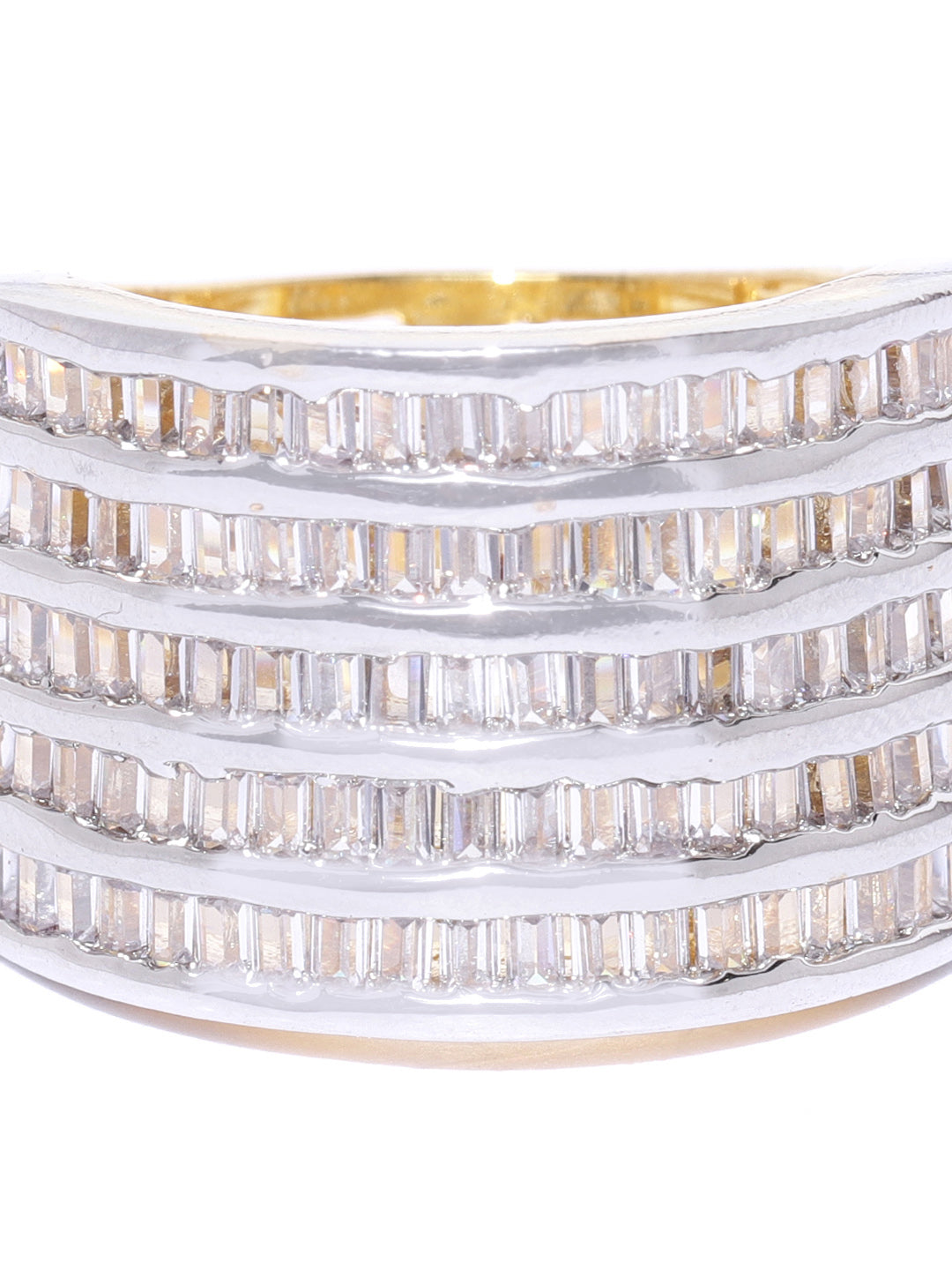 Gold-Plated American Diamond Studded Ring
